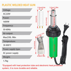 AC220V 1600W Plastic Welding Gun Machine Electric Hot Air Gun Plastic Welding To