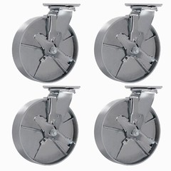 8″x2″Heavy Duty Caster Steel Cast Iron Wheel,Casters,Capacity1500-6000LB