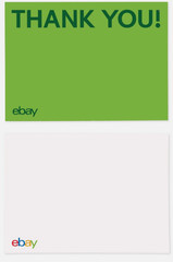 100 New eBay THANK YOU CARDS Red, Blue, Green & Yellow