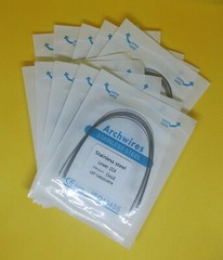 10 Packs Dental Arch Wires Orthodontic Stainless Steel Round Ovoid Form 100Pcs