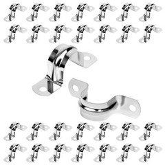 30 Pack 1 Inch Heavy Duty Stainless Steel Pipe Strap Conduit Clamps with 2 Hole