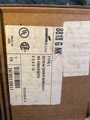8818 G NK Cooper B Line Systems Screw Cover Wireway No Knockouts 8x8x18”