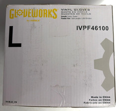 [NEW] (IVPF46100)AMMEX Gloveworks Vinyl Disposable Gloves, Powder-Free Large (L)