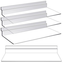4 Pack 4 x 10 Inch Slatwall Shelves Hanging Accessories Clear Slatwall Shelf …
