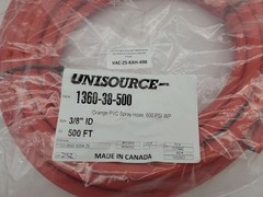 3/8″ PVC Spray Hose 50FT 600PSI Water, Air, Chemicals Unisource 1360-038 Orange