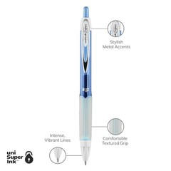 uniball 207 Fashion Retractable Gel Pen, Medium Point (0.7mm), Blue Ink, 6 Pens