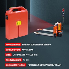48V 20Ah LiFePO4 Lithium Battery For Noblelift EDGE PTE20N PTE45N Pallet Truck