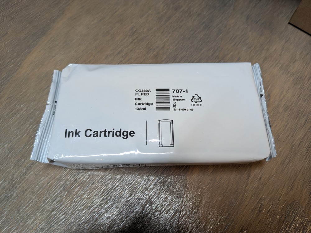 787-1 PITNEY BOWES GENUINE Red Fluorescent Ink Cartridge