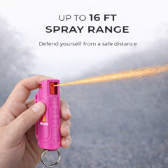 BURN PEPPER SPRAY Maximum Strength Self Defense Security Keychain Pink 2 Pack