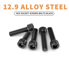 M5-0.8 x 50mm Socket Head Cap Screws, 12.9 Grade Alloy Steel, Black Oxide Fin…