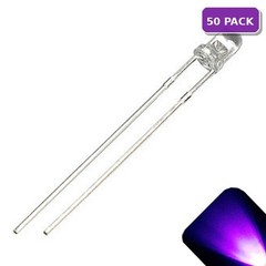 50 x LED 3mm UV / Purple Ultra Bright Round Top LEDs Light Lamp RC Car PC T1 Mod