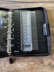 Vintage Filofax Pocket Durham Black Deluxe Leather Zip Organizer 6 Ring Planner