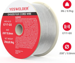 Flux Core Gasless MIG Wire, E71T-GS Mild Carbon Steel .030-Inch Diameter 2-Pound