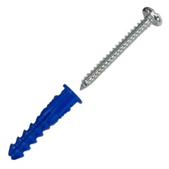 50x Expansion Wall Anchors with 50x Screws Set for 1/4in Drill Hole Installation