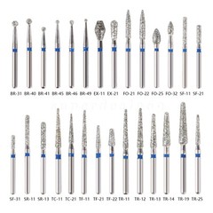 50Pcs Dental Diamond Ball Round Burs Medium FG 1.6mm for High Speed Handpiece