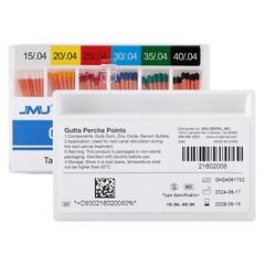 JMU GUTTA PERCHA POINTS Taper 0.4 or 0.6 or Standart Taper All Sizes Dental