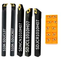 15PCS 3/8 ” 10mm Shank Indexable Carbide Lathe Turning Insert Tool Holder