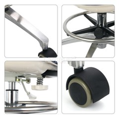 Dental Medical Doctor Assistant Stool Mobile Chair PU Leather Adjustable Height