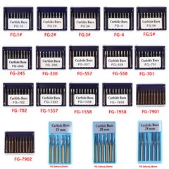 10pcs/pk Dental Carbide Burs for High Speed Handpiece Pear Bur 19mm FG Shank