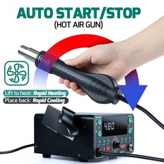 YIHUA 902D-IV T12 Soldering & Hot Air Rework Station Kit Digital Adjustable Temp