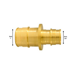 1 In. X 3/4 In. Brass PEX-A Expansion Reducing Barb Coupling Free Shipping