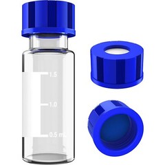 2ml Sample Vials+Caps Screw Top Pack of 100 Clear Lab Vial Small Glass Bottles