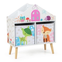 Costzon Kids Dollhouse Bookshelf Wooden Bookcase For Children Toy Storage