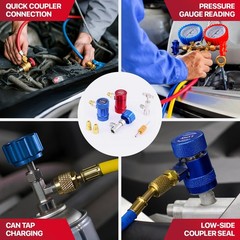 R1234yf Quick Coupler & Can Tap Kit for Car AC Repair SelfSealing Tools
