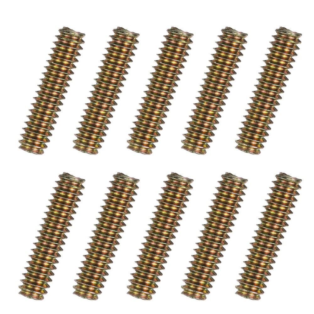 60pcs Fully Threaded Rods 1/4 x 1 Inch for Mounting Fastening Color Zinc