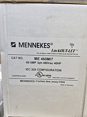 ME 460MI7 MENNEKES 60A 480V 3P LOCKOUT-LET NEW IN BOX 32 AVAILABLE FREE SHIP