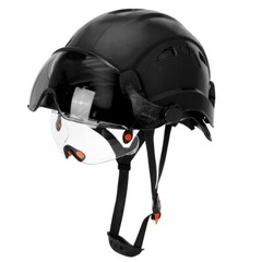 Construction Safety Helmet With Visor Built In Goggle ABS Hard Hat Work Cap ANSI