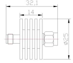 DC-8GHz 10W SMA Type RF Attenuator 50ohm 3db 5db 6db 10db 15db 20db 30db 40dB