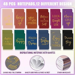 Colorful Inspirational Notepads and Pens Set, 96 Pcs