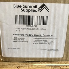 500#9 Double Window Security Blue Summit Supplies Envelopes NO.9 Self Seal White