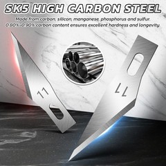 Diyself 50 Pcs Exacto Knife Blades High Carbon Steel 11 Blades Refill Art Blade