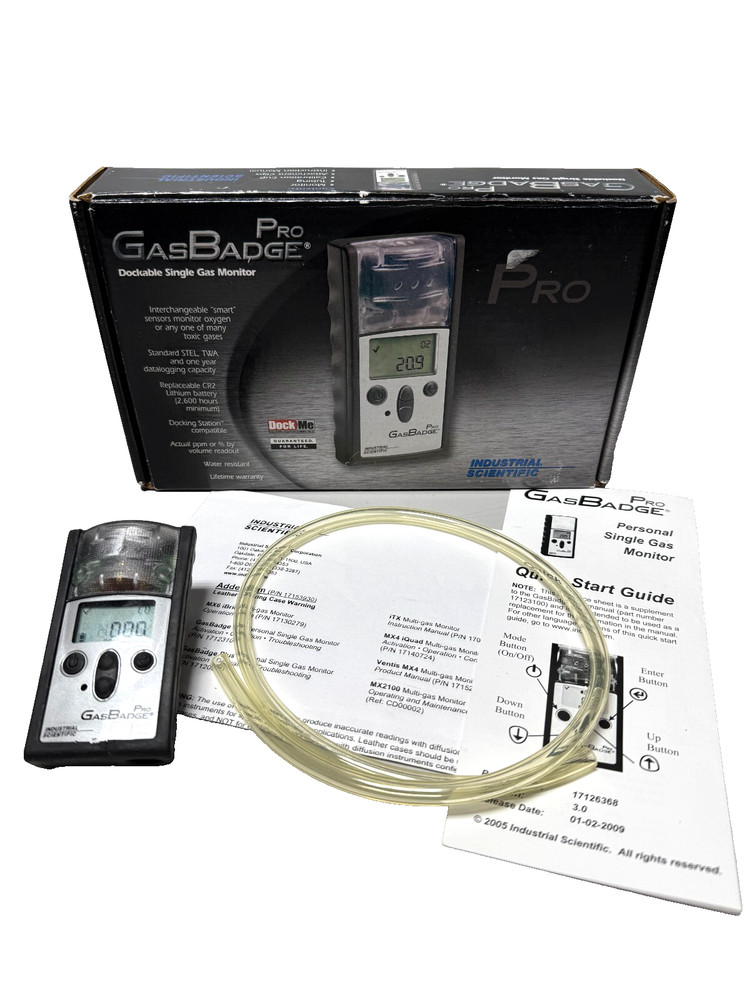 Industrial Scientific Gas Badge Pro Carbon Monoxide CO Detector , 18100060-1