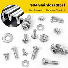 358PCS Machine Screws and Nuts Assortment Kit, #6-32#8-32#10-24 Phillips Pan