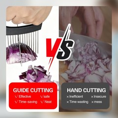 Wooyee Extra-Large Onion Holder for Slicing, Cutter 16 Needles, Black