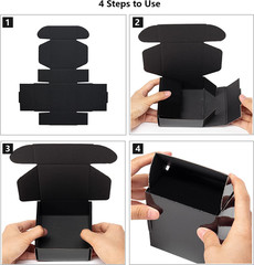 7X5X4 Inches Black Shipping Boxes 25 Pack – Corrugated Cardboard Mailing Box for