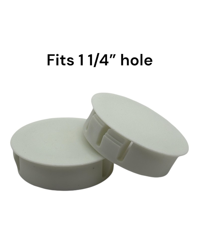 1 1/4″ Hole Nylon Locking Panel Plugs White Dome Cover 1 3/8″ Top Width