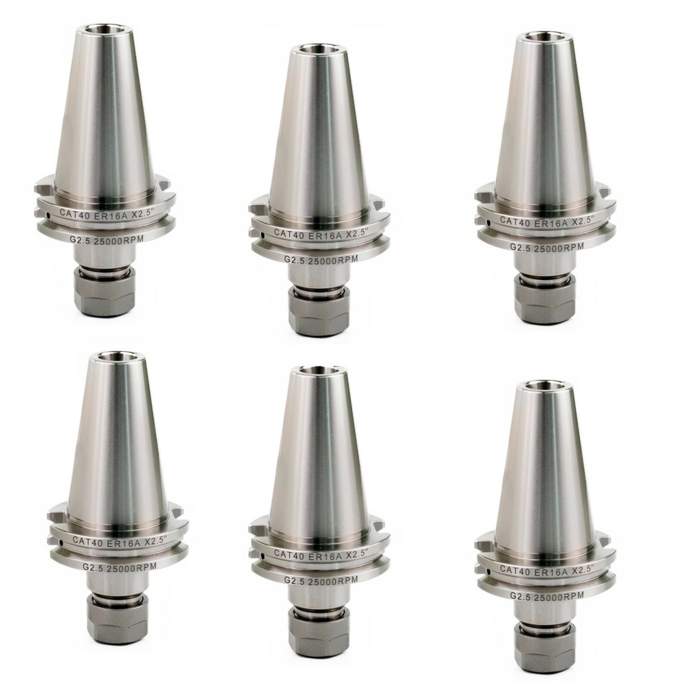 6PCS PRECISION 5/8-11 CAT40 ER16 2.5″ COLLET CHUCK TOOL HOLDER CNC MILLING TOOL