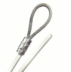 White PVC Coat 3/16″ Galvanized Steel Safety Cable 7×19 Strand 1/8 Core 1ft-70ft