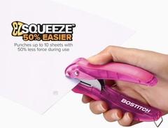 Bostitch Office inLIGHT One Hole Punch Reduced Effort Assorted Colors 2401