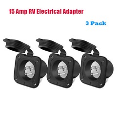 15A 125V Shore Power Inlet Port Plug Outlet NEMA 5-15P Male Receptacle RV Boat