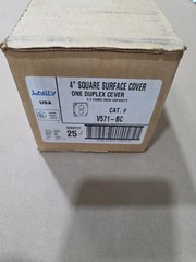 RS-12, 4″ SQUARE COVER 1/2 HIGH 2-9/64 V571-BC Box Of 25 Receptacle Outlet