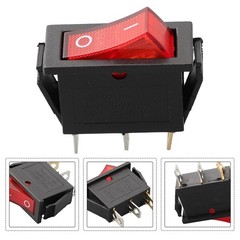 Rocker Switch AC 16A 250V Red/yellow/blue/green/black 3 Pins ABS/plastic
