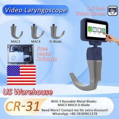 US Warehouse 3.5″ Touch screen Digital Video Laryngoscope with 3 Reusable Blade
