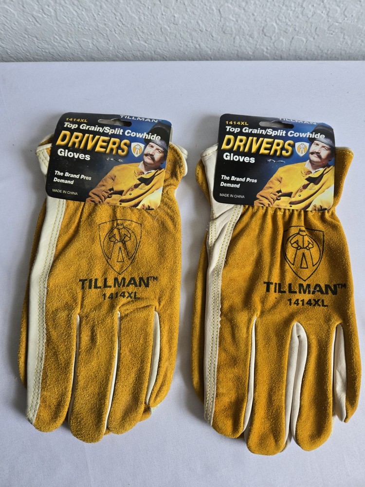 Tillman 1414 XL Driver Gloves Two Pair Top Grain Cowhide