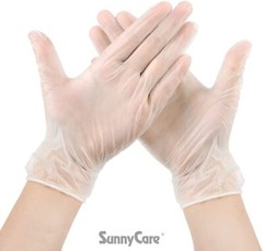 10 x 10 = 1.000 pcs Vinyl Gloves Powder- free Size X LARGE Sunny-care Fast Ship