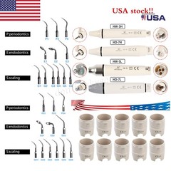 Dental Ultrasonic Scaler Handpiece / 10*Tips Fit DTE SATELEC EMS Cavitron Volume